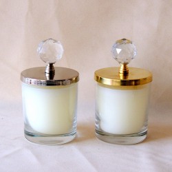 Büyük Boy Bardak Mum Kristal Tepeli