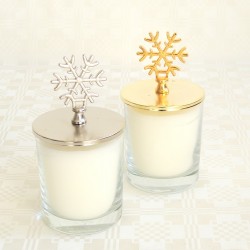 Büyük Boy Kar Tanesi Tepeli Bardak Mum